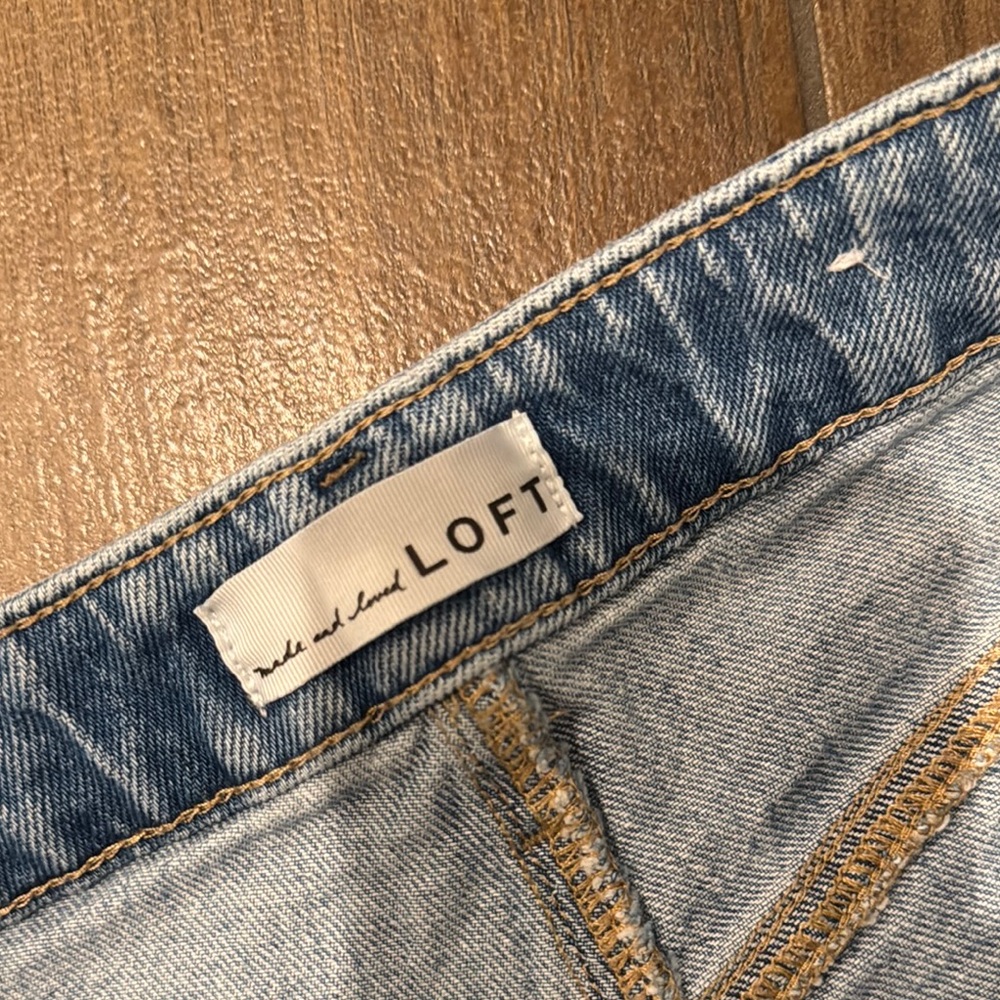 LOFT Blue Straight Leg Jeans with Modern Cropped Length - aka mom jeans - Picture 6 of 7